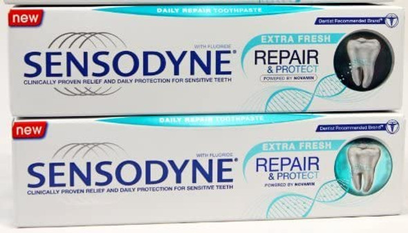 Sensodyne with Fluoride Repair and Protect Toothpaste [Pack of 2]