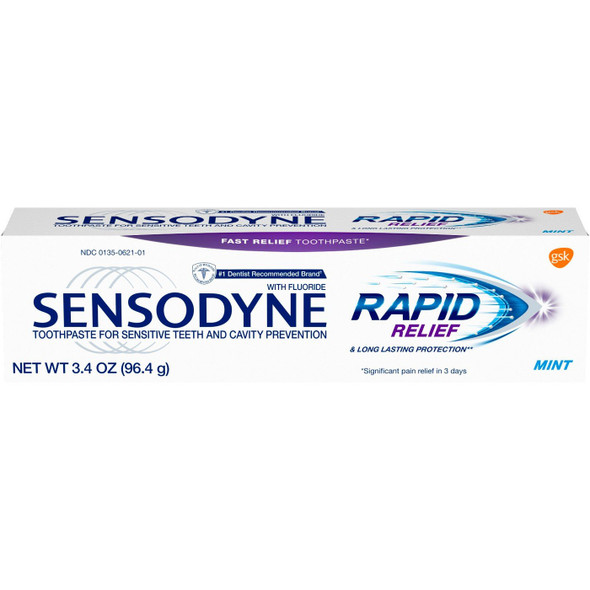 Sensodyne Rapid Relief Sensitivity Toothpaste, Mint, 3.4 oz (Pack of 2)