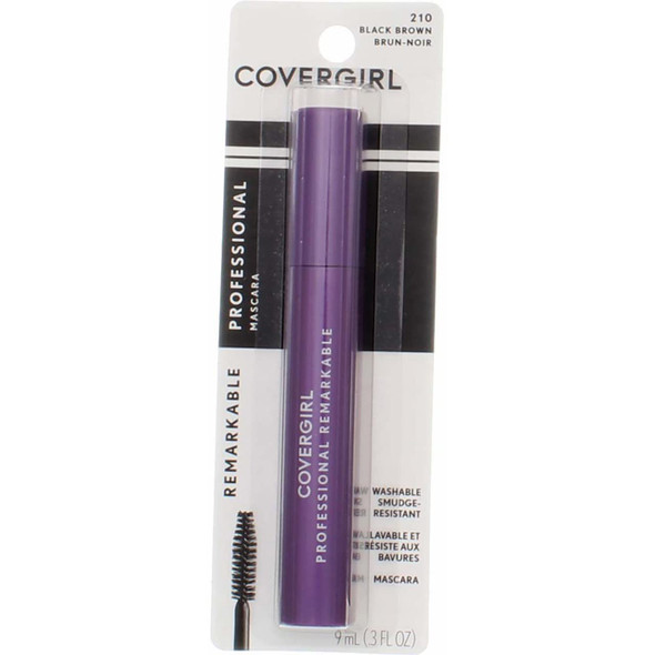 COVERGIRL Professional Remarkable Washable Mascara, Black Brown [210] 0.30 oz ( Pack of 2)