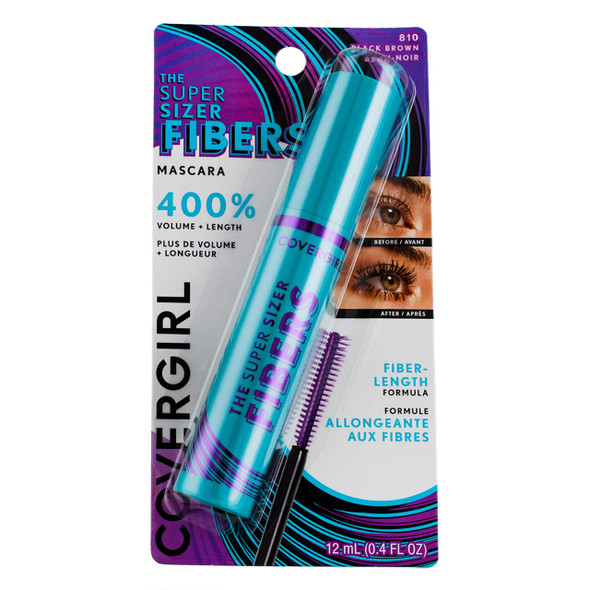 COVERGIRL The Super Sizer Fibers Mascara Black Brown .35 fl. oz. (Pack of 2)