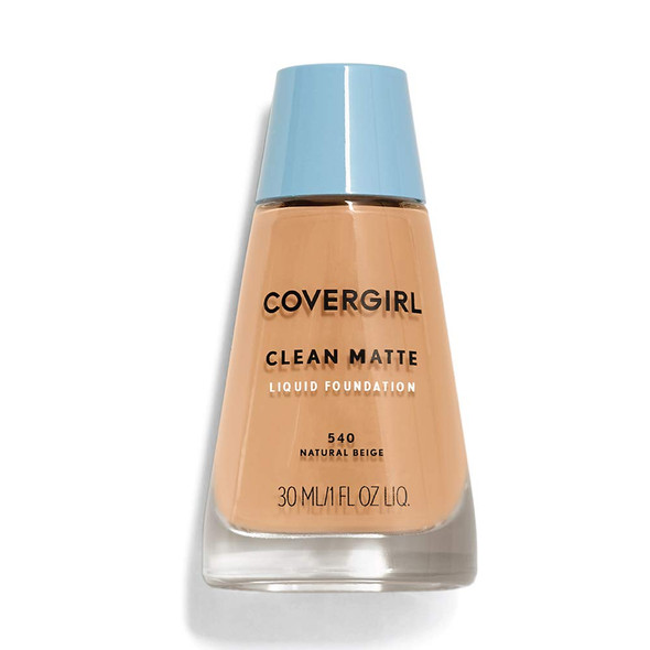CoverGirl Clean Oil Control Liquid Makeup, Natural Beige (N) 540, 1.0 Ounce Bottle
