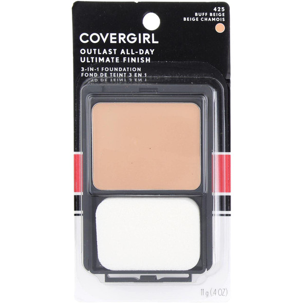 CoverGirl Ultimate Finish Liquid Powder Make Up, Buff Beige [425] 0.40 oz (Pack of 3)