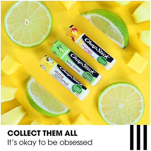 ChapStick Tropical Paradise Collection Mango, Lime and Coconut Lip Balm Tubes Variety Pack for Lip Care -0.15 Oz (Pack of 3)