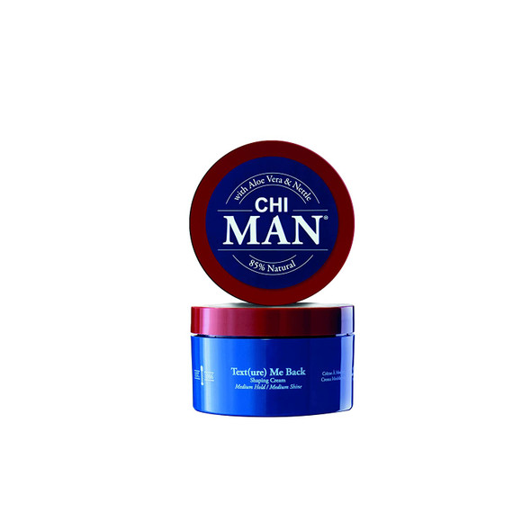 CHI Man Texture Me Back Shaping Cream Medium Hold. Men's Hair Styling Cream, Oud fragrance, 3 ounces