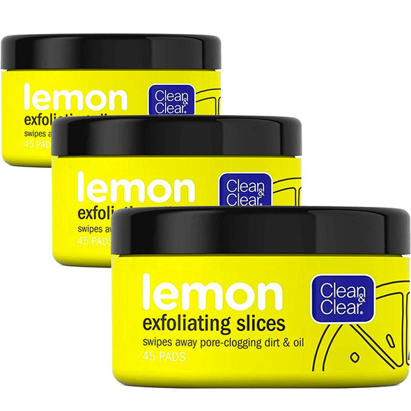 Clean & Clear Lemon Exfoliating Slices 45 Count (3 Pack)