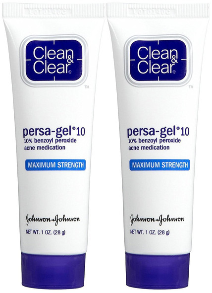 Clean & Clear Persa- Gel 10 Acne Treatment, Maximum Strength, 1 oz, 2 pk