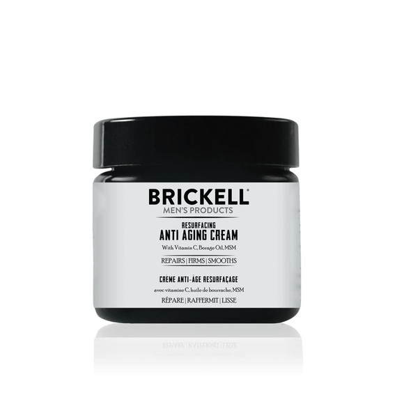 Brickell Men's Products Resurfacing Anti-Aging Cream For Men, Natural and Organic Vitamin C Cream, 2 Ounce, Unscented