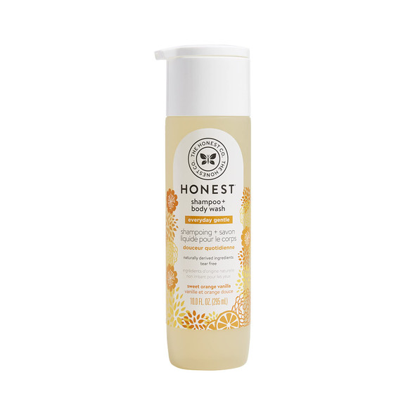 The Honest Company Perfectly Gentle Sweet Orange Vanilla Shampoo + Body Wash | Tear-Free Baby Shampoo with Naturally Derived Ingredients | Sulfate- & Paraben-Free Baby Bath | 10 Fl Oz (Pack of 1)