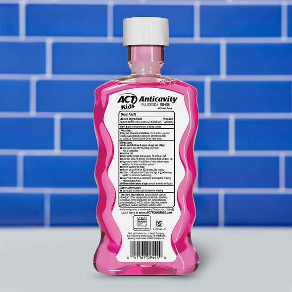 ACT Kids Anticavity Fluoride Rinse, Bubble Gum Blow Out 16.9 oz