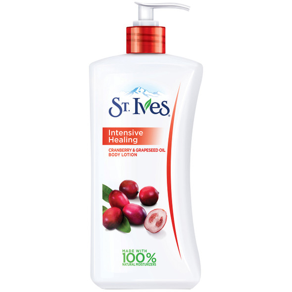 St. Ives Intensive Healing Body Lotion, Cranberry Seed & Grape Seed Oil 21 oz