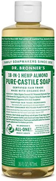 Dr Bronner Castile Soap Organic Almond 16 oz (Multi-Pack)