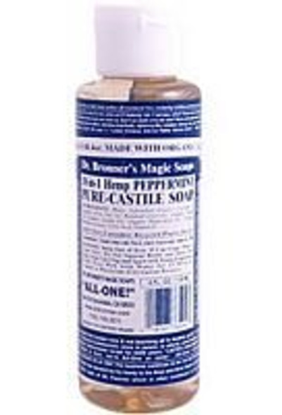 Dr. Bronners Soaps Organic Pure Castile Liquid Soap Peppermint - 4 Oz, 2 Pack