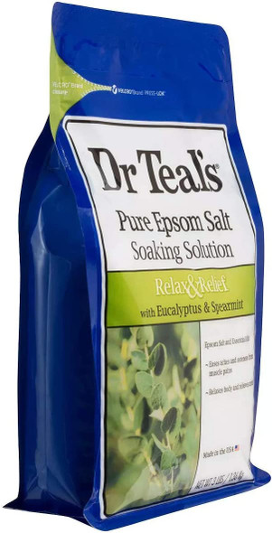 Dr Teal's Epsom Salt Bath Combo Pack (6 lbs Total), Relax & Relief with Eucalyptus & Spearmint, and Pre and Post Workout with Magnesium Sulfate and Menthol