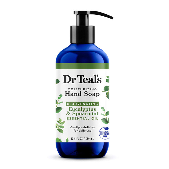 Dr Teal's Gentle Exfoliating Liquid Hand Soap, Eucalyptus & Spearmint Essential Oil, 12.5 fl oz