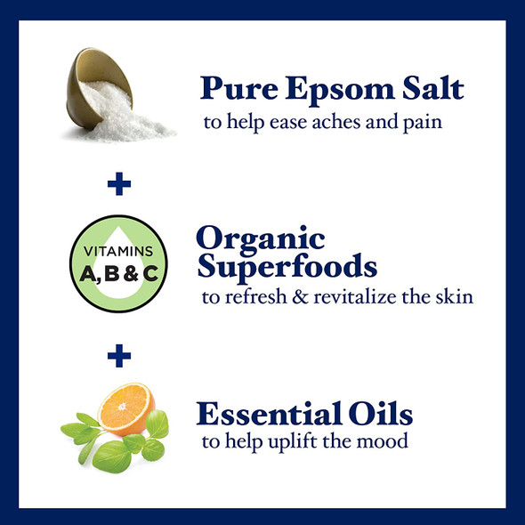 Dr Teal's Pure Epsom Salt Soaking Solution Refresh & Revitalize with Organic Superfoods & Essential Oils 3 lbs (Pack of 4)