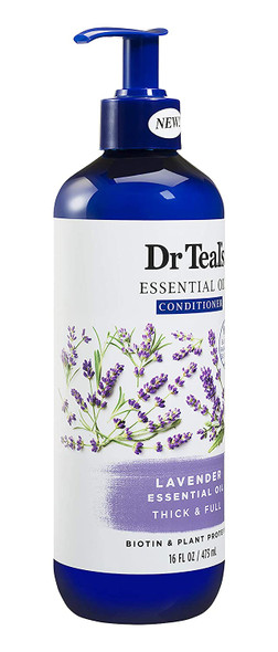 Dr Teal's Lavender Thick & Full Essential Oil Conditioner, Sulfate Free, 16 Fl Oz