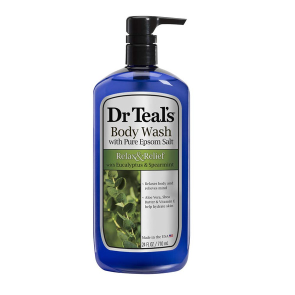 Dr. Teal's Ultra Moisturizing Body Wash Relax and Relief with Eucalyptus Spearmint, 24 Fluid Ounce