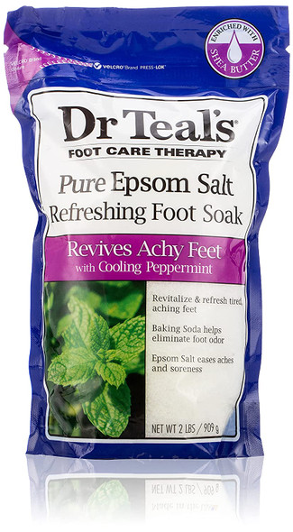 Dr Teal's Epsom Salt Foot Soak, Cooling Peppermint, 32 Ounce