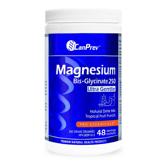 CanPrev Magnesium Bis-Glycinate Drink Mix - Fruit Punch 242g Ultra Gentle