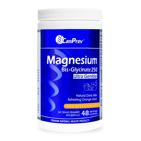 CanPrev Magnesium Bis-Glycinate Drink Mix - Orange 249g Ultra Gentle