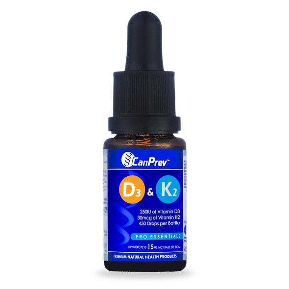 CanPrev D3 & K2 Drops, MCT Base 15 ml