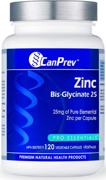 Canprev Zinc Bis-Glycinate 25 120 Vegcaps