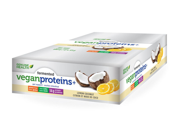 Genuine Health fermented Vegan proteins bar - Lemon Coconut