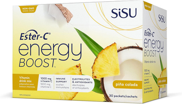 Sisu Pina Colada Ester-C Energy Boost - 30 Packets
