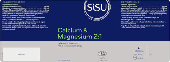 Sisu Calcium & Magnesium 2:1 With Vitamin D2 - 180 Tablets