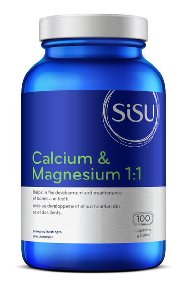 Sisu Calcium Magnesium 1:1 with Vitamin D3 - 100 Capsules