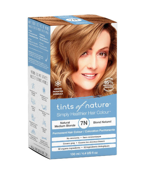 Tints Of Nature 7N Natural Medium Blonde Permanent Hair Color - 130Ml