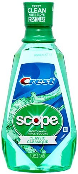 Crest New 372840 Scope Classic Mouthwash Original Mint 1 Lt (6-Pack) Oral Care Wholesale Bulk Health & Beauty Oral Care 6" Opening