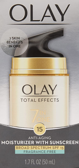 OLAY Total Effects 7-in-1 Anti-Aging Face Moisturizer with SPF 15, Fragrance-Free 1.7 oz