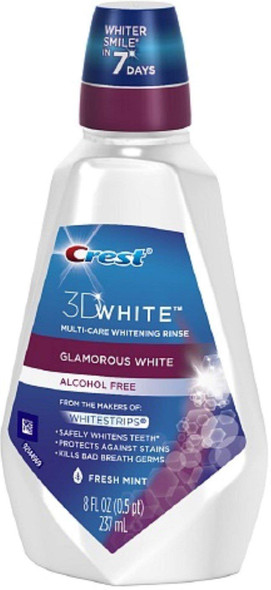 Crest 3D White Multi-Care Whitening Rinse Fresh Mint 237 mL (Pack of 4)