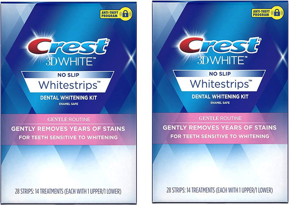 Crest 3D White Whitestrips Gentle Routine Teeth Whitening Kit, 14 Treatments, 2-Pack