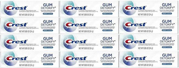 Crest Gum Detoxify Toothpaste, Deep Clean, Travel Size, 0.85 oz (24g) - Pack of 12