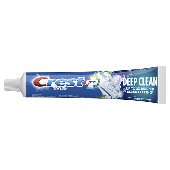 Crest Plus Deep Clean Complete Whitening Toothpaste, Effervescent Mint, 5.4 Ounce, Pack of 2, 6 Count
