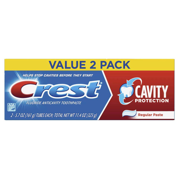 Crest Cavity Protection Toothpaste, Regular Paste, 5.7 Oz, (Pack Of 2), 2Count