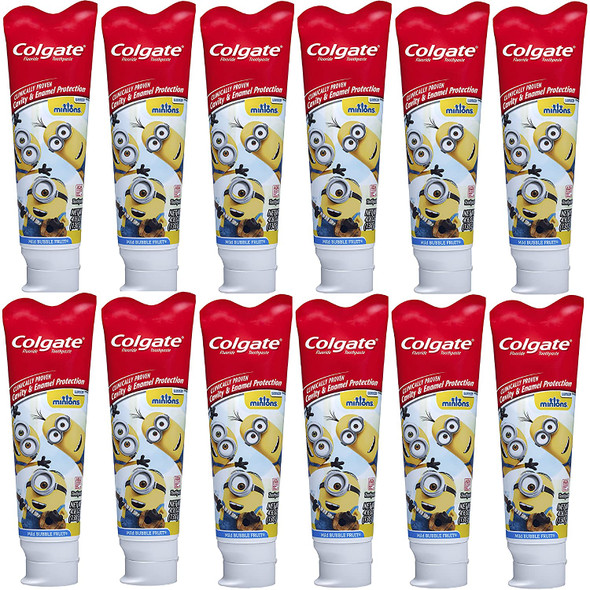 Colgate Kids Toothpaste with Anticavity Fluoride, Minions, 4.6 Ounce (Pack of 12)