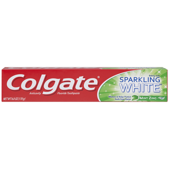 Colgate Sparkling Mint Zing Gel Toothpaste, white mint,spearmint, 8 Ounce