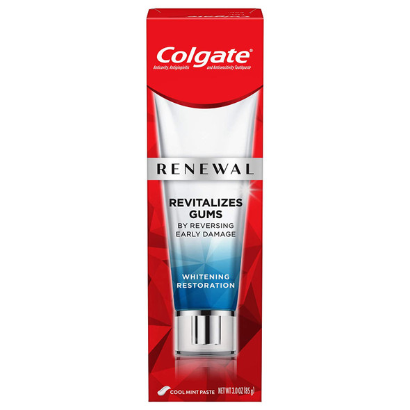 Colgate Renewal Gum Toothpaste, Whitening Restoration - Cool Mint Paste Formula (3 Ounce)