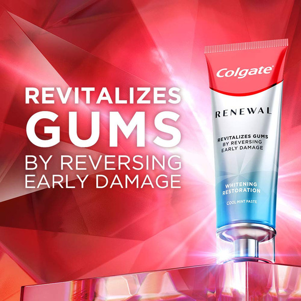 Colgate Renewal Gum Toothpaste, Whitening Restoration - Cool Mint Paste Formula (3 Ounce)