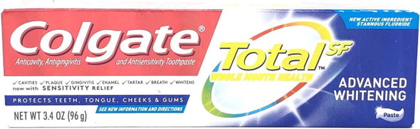 Colgate Total Advanced Whitening Paste, 3.4 oz (Pack of 3)