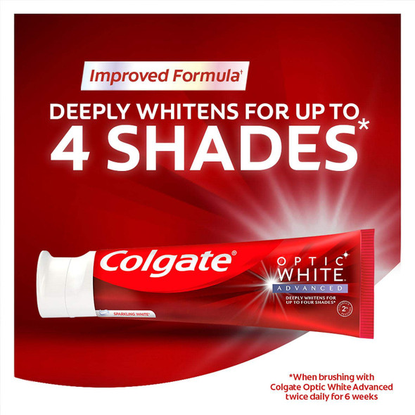 Colgate Optic White Advanced Teeth Whitening Toothpaste, Sparkling White (4.2 Oz., 5 Pk.), 21 Oz