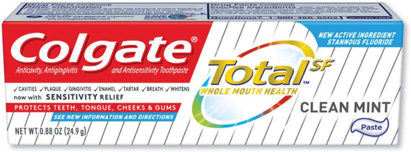 Colgate 45986 Total Toothpaste, Coolmint, 0.88 oz, 24/Carton