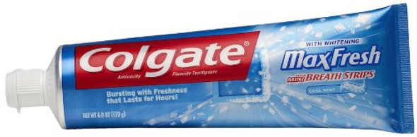  Colgate Max White Toothpaste with Mini Breath Strips, Crystal  Mint - 4.6 oz - 2 pk : Health & Household
