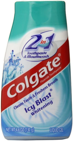 Colgate 2-in-1 Toothpaste and Mouthwash, Whitening, Icy Blast 4.60 oz (Pack of 10)