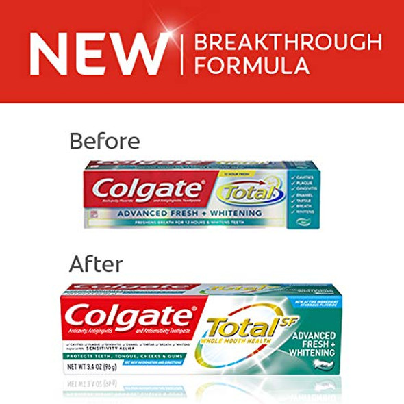 Colgate, Total Advanced Fresh + Whitening Gel Toothpaste, 3.4 Ounce