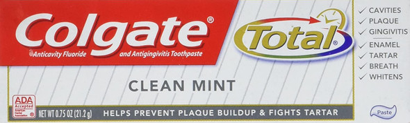 Colgate Total Clean Mint Toothpaste-0.75 oz, Travel Trial Size - CASE Pack of 24 Tubes