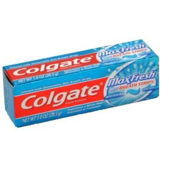 Colgate Max Fresh Toothpaste, Fluoride, With Mini Breath Strips, Whitening, Cool Mint, 1 Ounce